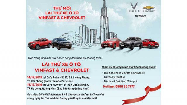 Chuỗi sự kiện lái thử xe ô tô Vinfast & Chevrolet tại Hải Phòng – Quảng Ninh