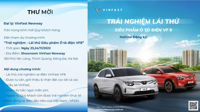 Sự Kiện Lái Thử Ô Tô Điện Thông Minh VinFast VF 8 tháng 11-2022